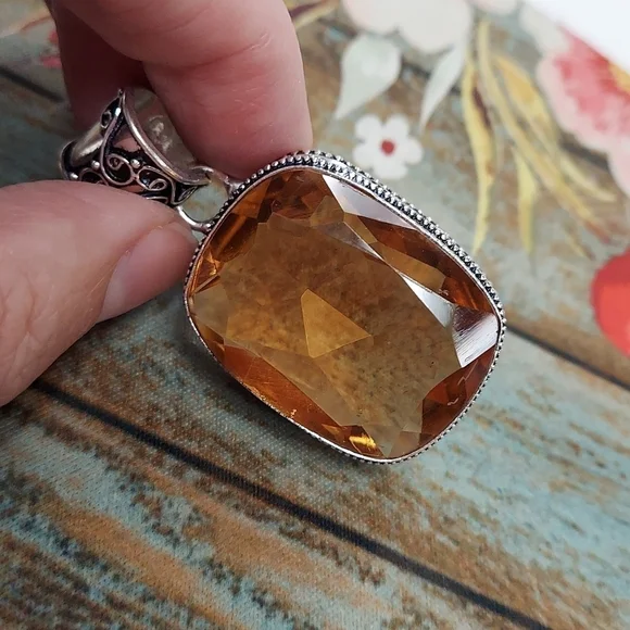 MORGANITE Sterling Silver Pendant